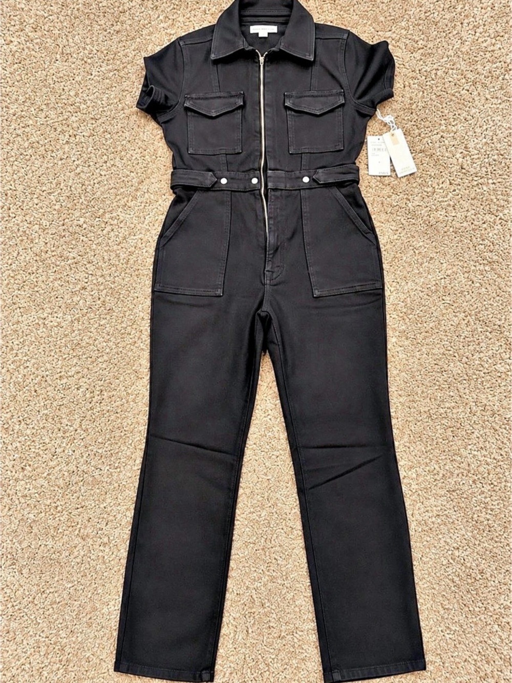 Good American Good Legs Jumpsuit Utility Black Medium NWT